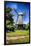 Dutch Windmill With Blooming Tulips-George Oze-Framed Photographic Print