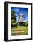 Dutch Windmill With Blooming Tulips-George Oze-Framed Photographic Print