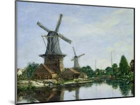 Dutch Windmills, 1884-Eugène Boudin-Mounted Giclee Print