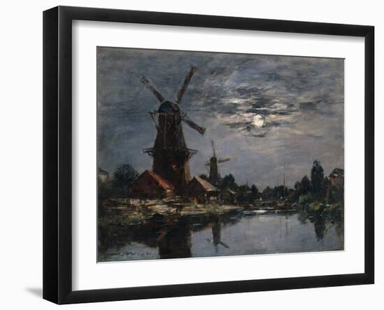Dutch Windmills, 1884-Eugene Louis Boudin-Framed Giclee Print