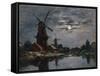 Dutch Windmills, 1884-Eugene Louis Boudin-Framed Stretched Canvas