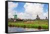 Dutch Windmills over River-neirfy-Framed Stretched Canvas