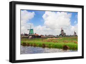 Dutch Windmills over River-neirfy-Framed Photographic Print