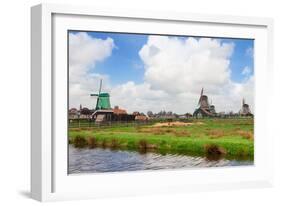 Dutch Windmills over River-neirfy-Framed Photographic Print