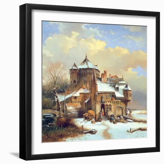 Dutch Winter Scene-Cornelis Kruseman-Framed Giclee Print