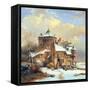 Dutch Winter Scene-Cornelis Kruseman-Framed Stretched Canvas