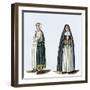 Dutch Women in Summer Costume (Left) and Winter Costume (Right), 1642. Colour Engraving of the 17Th-null-Framed Giclee Print