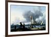 Dutchmen Embarking onto a Yacht, C.1670-Ludolf Backhuysen-Framed Giclee Print