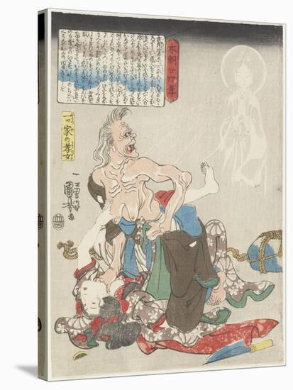 Dutiful Daughter in a Solitary House, C. 1843-Utagawa Kuniyoshi-Stretched Canvas