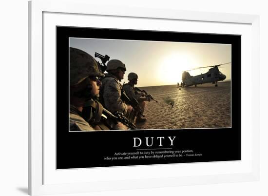 Duty: Inspirational Quote and Motivational Poster-null-Framed Photographic Print