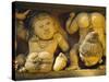 Dwarf Carvings Line Temple Wall, Kelaniya Temple, Near Colombo, Sri Lanka, Asia-Upperhall Ltd-Stretched Canvas