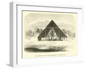 Dwelling of Conibos Indians at Paruitcha-?douard Riou-Framed Giclee Print