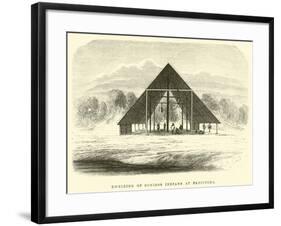 Dwelling of Conibos Indians at Paruitcha-?douard Riou-Framed Giclee Print