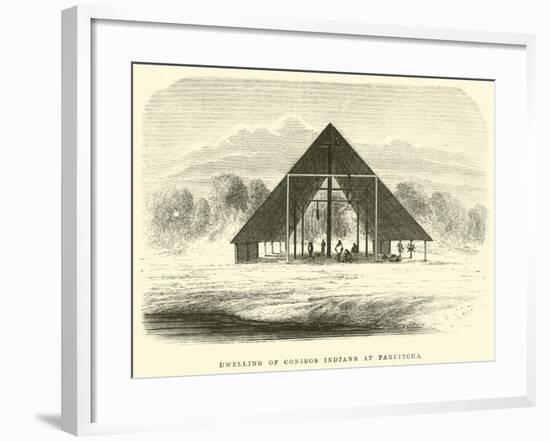 Dwelling of Conibos Indians at Paruitcha-?douard Riou-Framed Giclee Print