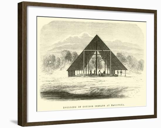 Dwelling of Conibos Indians at Paruitcha-?douard Riou-Framed Giclee Print