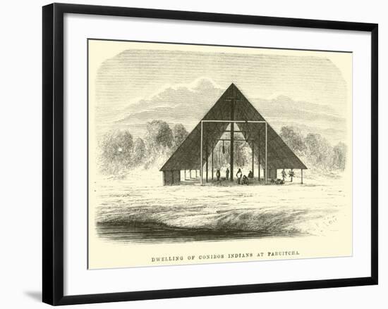 Dwelling of Conibos Indians at Paruitcha-?douard Riou-Framed Giclee Print