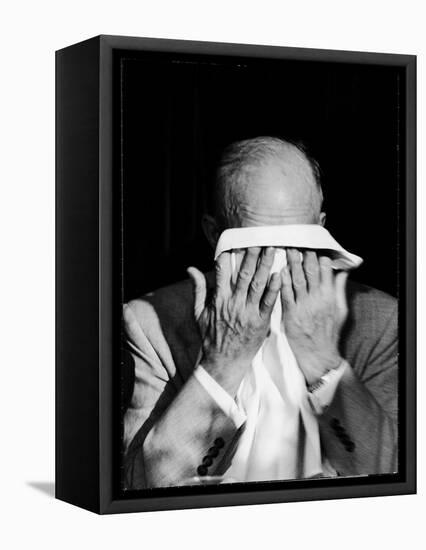 Dwight D. Eisenhower Emotionally Crying After His Speech at the 82nd Airborne Luncheon-Hank Walker-Framed Stretched Canvas