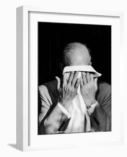 Dwight D. Eisenhower Emotionally Crying After His Speech at the 82nd Airborne Luncheon-Hank Walker-Framed Photographic Print