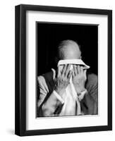 Dwight D. Eisenhower Emotionally Crying After His Speech at the 82nd Airborne Luncheon-Hank Walker-Framed Premium Photographic Print