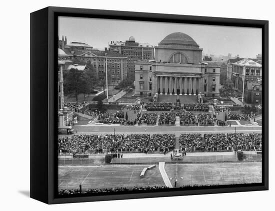 Dwight D. Eisenhower's Inauguration as President of Columbia University-Ralph Morse-Framed Stretched Canvas