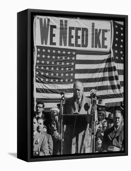 Dwight D. Eisenhower Speaking During Campaign-null-Framed Stretched Canvas