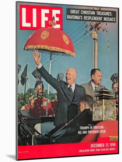 Dwight D. Eisenhower with Pakistani President Ayub, December 21, 1959-Paul Schutzer-Mounted Photographic Print