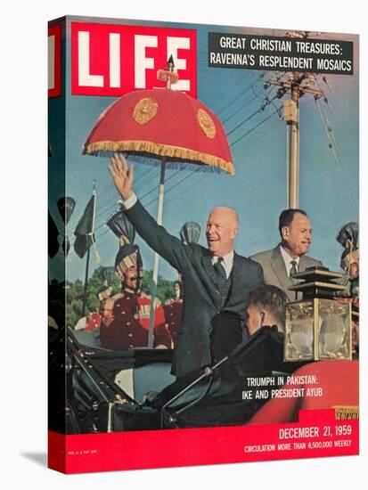 Dwight D. Eisenhower with Pakistani President Ayub, December 21, 1959-Paul Schutzer-Stretched Canvas