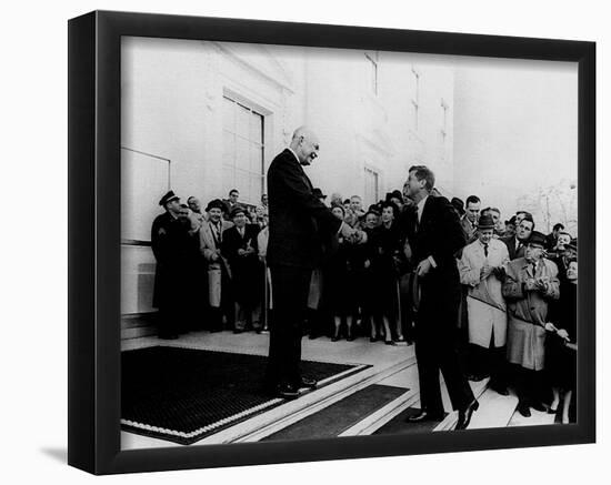 Dwight Eisenhower (Shaking Hands with John F Kennedy, 1961) Poster-null-Framed Poster