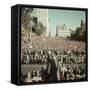 Dwight Eisenhower Speaking to Crowd During Presidential Campaign-John Dominis-Framed Stretched Canvas