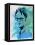 Dwight Schrute Watercolor-Jack Hunter-Framed Stretched Canvas