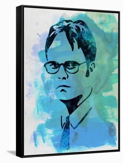 Dwight Schrute Watercolor-Jack Hunter-Framed Stretched Canvas
