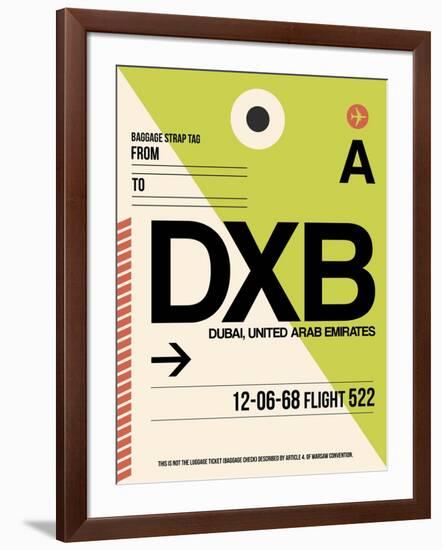 DXB Dubai Luggage Tag I-NaxArt-Framed Art Print