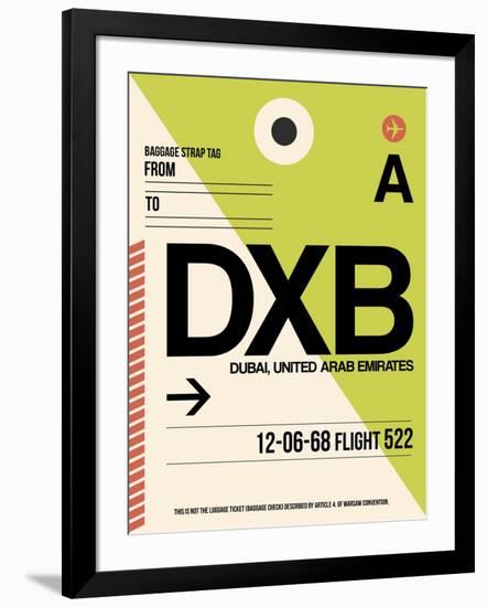 DXB Dubai Luggage Tag I-NaxArt-Framed Art Print