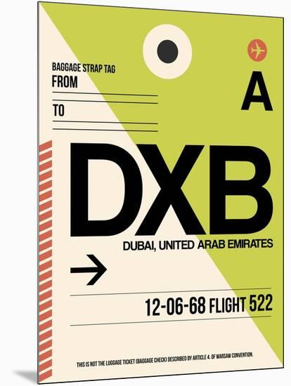 DXB Dubai Luggage Tag I-NaxArt-Mounted Art Print