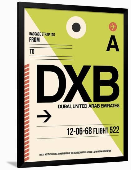 DXB Dubai Luggage Tag I-NaxArt-Framed Art Print