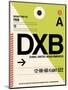 DXB Dubai Luggage Tag I-NaxArt-Mounted Art Print