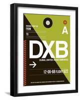 DXB Dubai Luggage Tag II-NaxArt-Framed Art Print