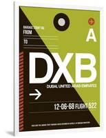 DXB Dubai Luggage Tag II-NaxArt-Framed Art Print