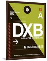 DXB Dubai Luggage Tag II-NaxArt-Framed Art Print