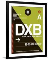 DXB Dubai Luggage Tag II-NaxArt-Framed Art Print