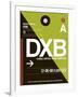 DXB Dubai Luggage Tag II-NaxArt-Framed Art Print