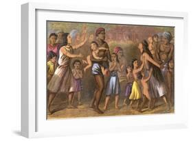 Dyaks Slave-Hunting-null-Framed Art Print