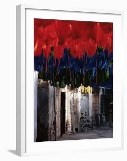 Dyed Wool, Marrakesh, Morocco, North Africa, Africa-Adam Woolfitt-Framed Photographic Print