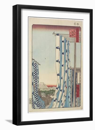 Dyers' Street, Kanda, November 1857-Utagawa Hiroshige-Framed Giclee Print