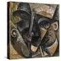 Dynamism of a Man's Head or Composition of a Woman's Head (Dinamismo Di Una Testa Di Uomo)-Umberto Boccioni-Stretched Canvas