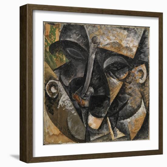 Dynamism of a Man's Head or Composition of a Woman's Head (Dinamismo Di Una Testa Di Uomo)-Umberto Boccioni-Framed Giclee Print