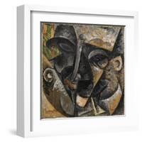 Dynamism of a Man's Head or Composition of a Woman's Head (Dinamismo Di Una Testa Di Uomo)-Umberto Boccioni-Framed Giclee Print