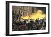 Dynamite Bomb Exploding Among Police Ranks during the Haymarket Square Riot in Chicago, c.1886-null-Framed Giclee Print