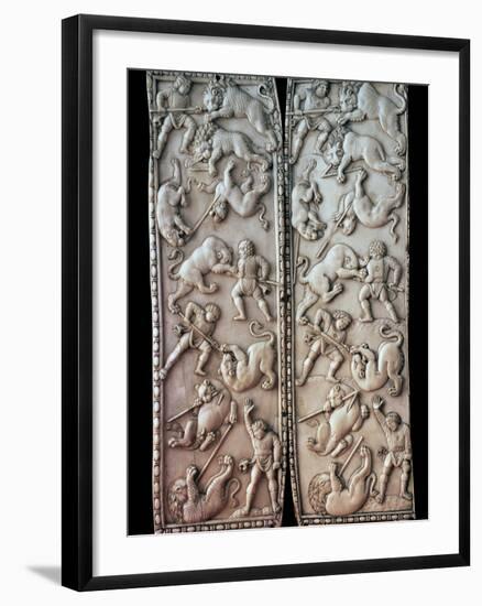 Dyptychon with Circus Scenes, 5th Century-null-Framed Photographic Print