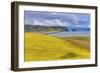 Dyrholaey Park green cliffs, Reynisfjara black sand beach, South Shore, Iceland.-William Perry-Framed Photographic Print